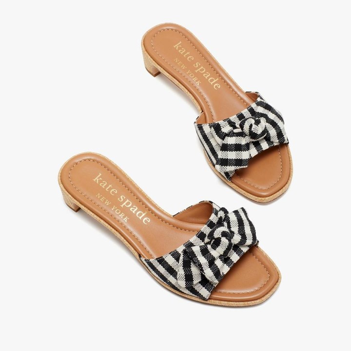 Black / Cream Kate Spade Lilah Slides | 582-PARLSG