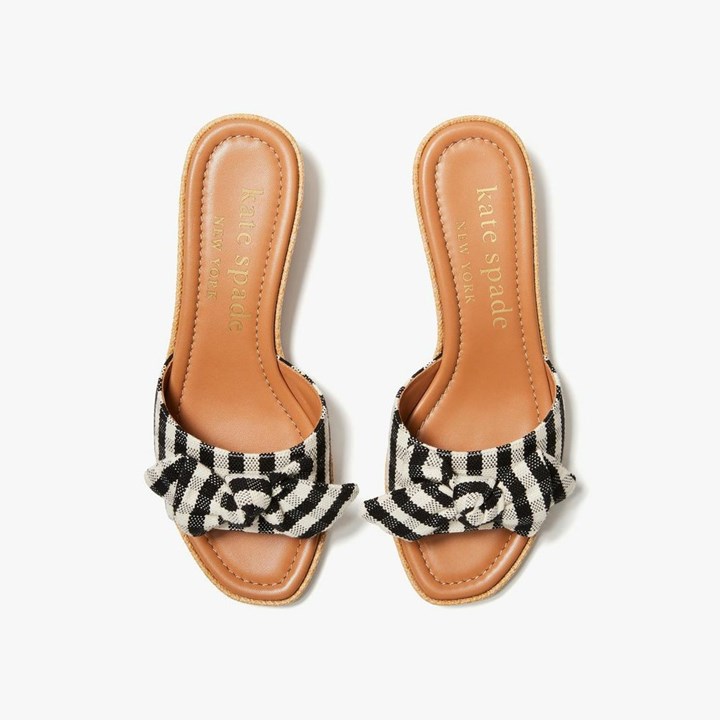 Black / Cream Kate Spade Lilah Slides | 582-PARLSG