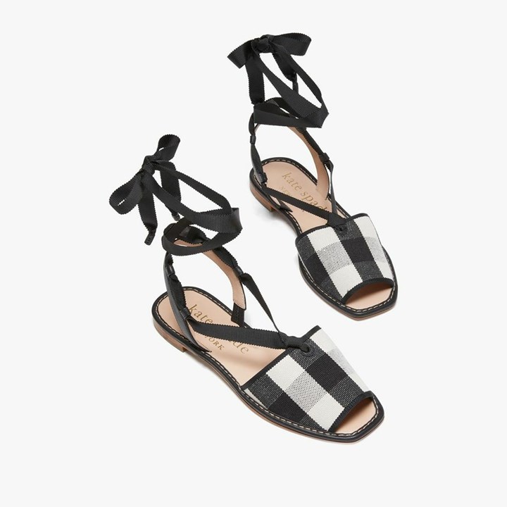 Black / Cream Kate Spade Maggie Sandals | 538-ALHGMU