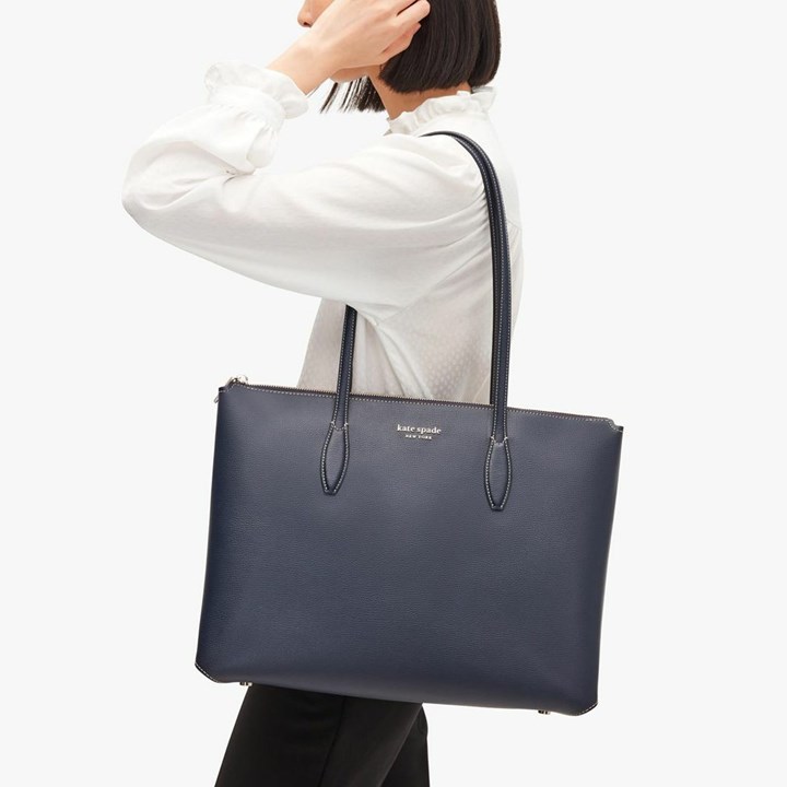 Blue Kate Spade All Day Large Zip-Top Tote Bags | 389-BYGLXM