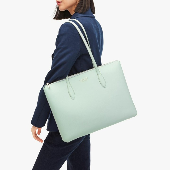 Blue Kate Spade All Day Large Zip-Top Tote Bags | 706-LTDFJZ