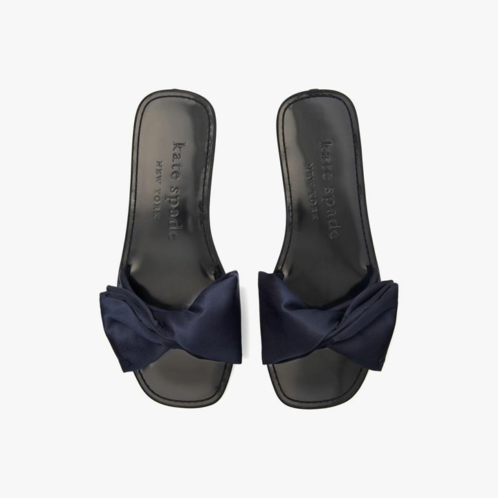 Blue Kate Spade Bikini Bow Slides | 785-HLYACM