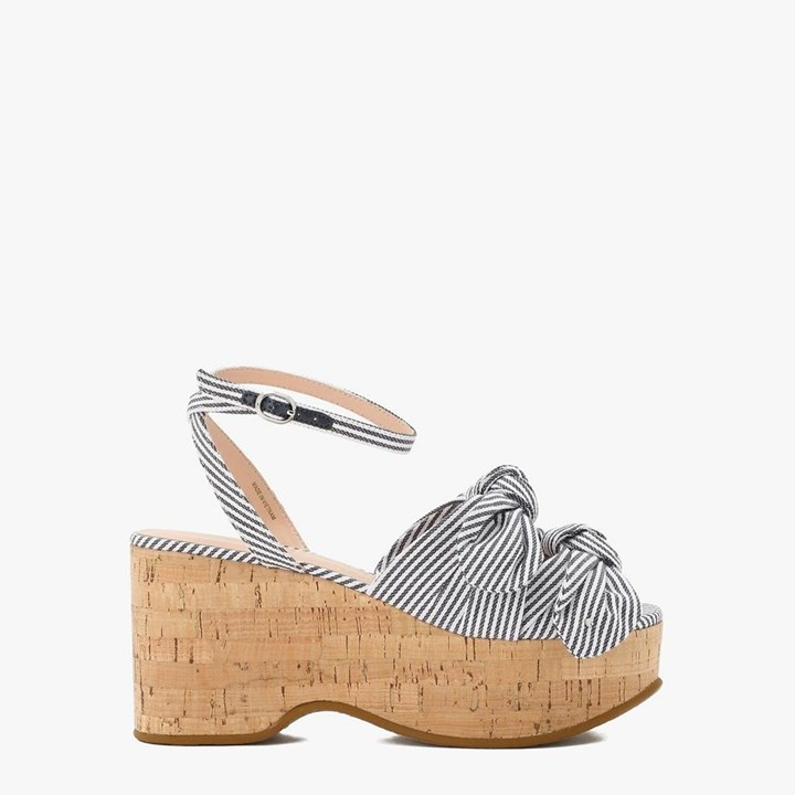 Blue Kate Spade Julep Platform Wedge Sandals | 958-OFNWHA