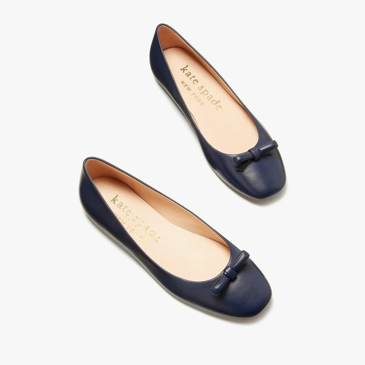 Blue Kate Spade Kiersten Bow Ballerina | 907-RNJKLO