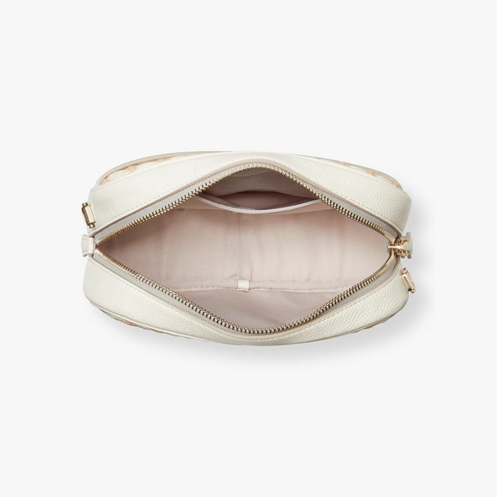 Cream Kate Spade Astrid Straw Medium Crossbody Bags | 246-OPYSXT