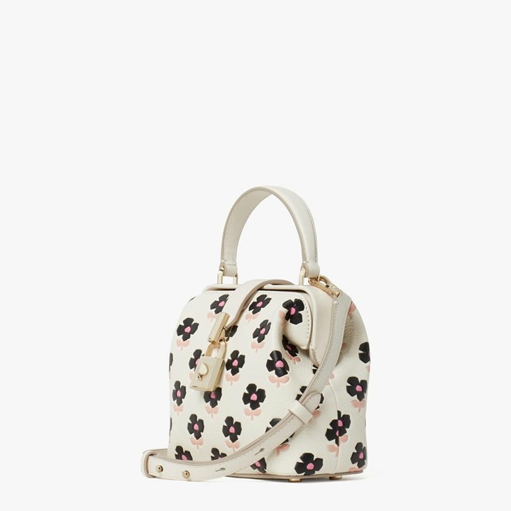 Cream Kate Spade Remedy Block Print Floral Small Crossbody Bags | 657-OHIEFV