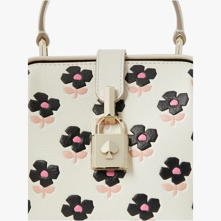 Cream Kate Spade Remedy Block Print Floral Small Crossbody Bags | 657-OHIEFV