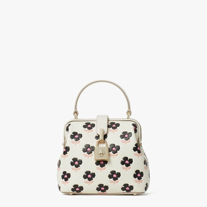 Cream Kate Spade Remedy Block Print Floral Small Crossbody Bags | 657-OHIEFV