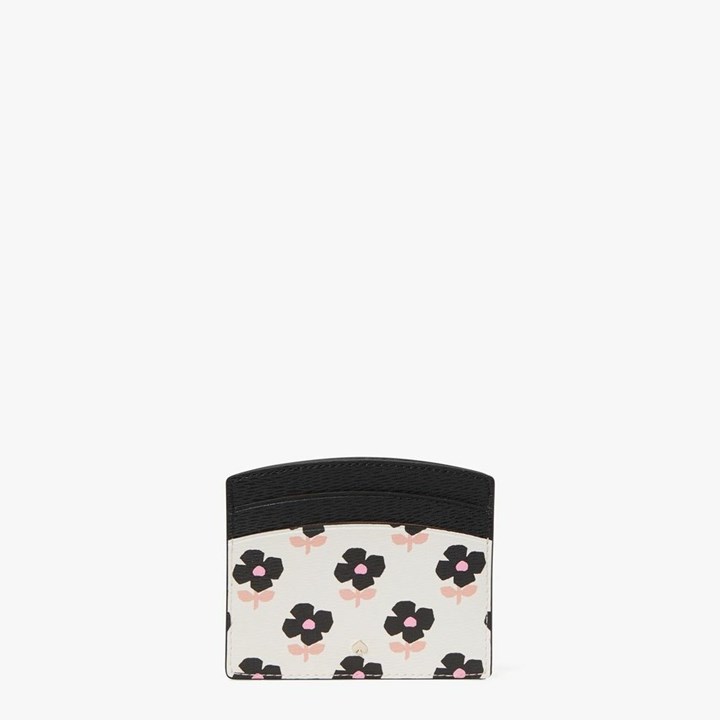 Cream Kate Spade Spencer Block Print Floral Cardholder Wallets | 814-QZRMGB