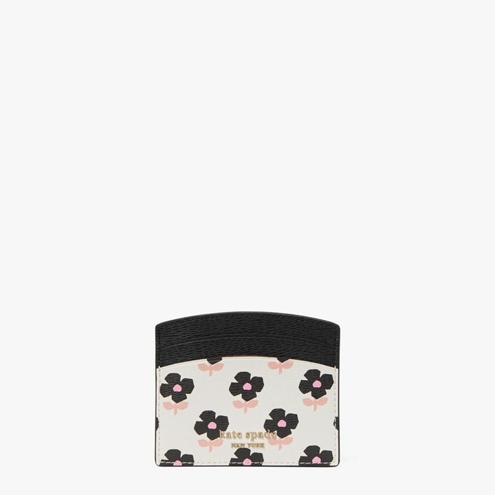 Cream Kate Spade Spencer Block Print Floral Cardholder Wallets | 814-QZRMGB