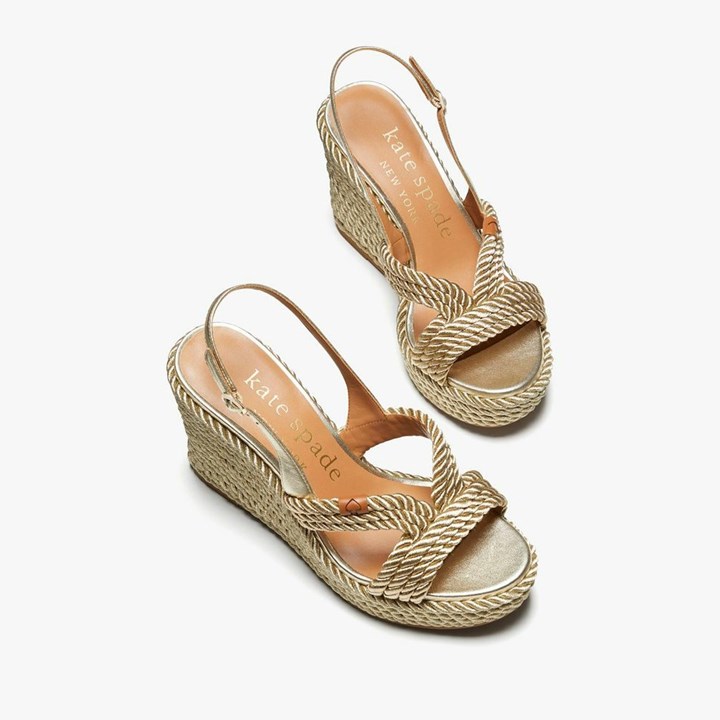 Gold Kate Spade Tahiti Sandals | 469-MXETQG