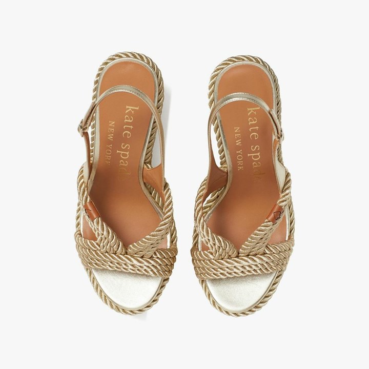 Gold Kate Spade Tahiti Sandals | 469-MXETQG