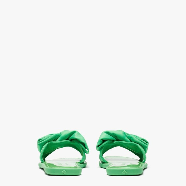 Green Kate Spade Bikini Bow Slides | 815-JZKEXQ