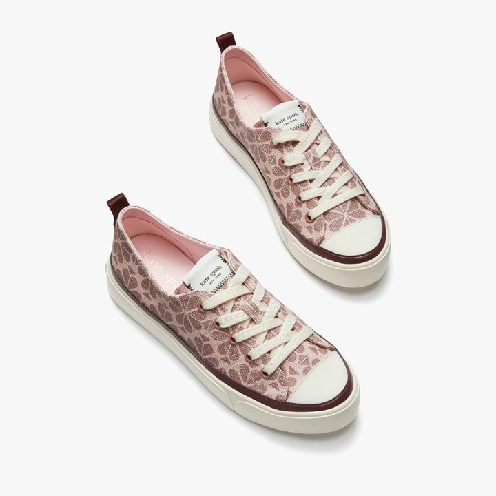 Light Pink Kate Spade Kaia Spade Flower Coated Canvas Sneakers | 072-MYVLOB