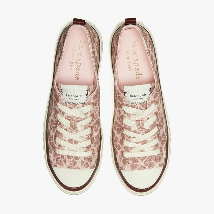 Light Pink Kate Spade Kaia Spade Flower Coated Canvas Sneakers | 072-MYVLOB