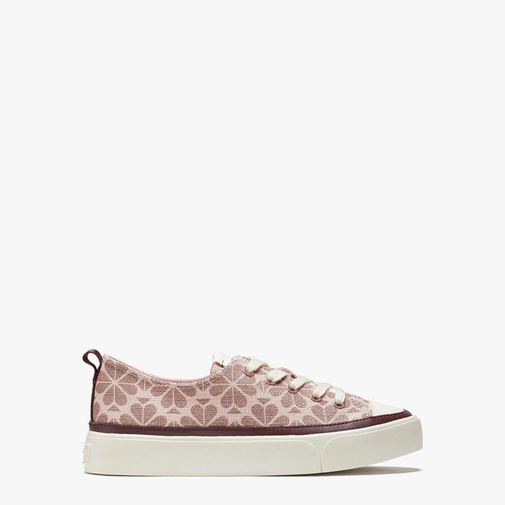 Light Pink Kate Spade Kaia Spade Flower Coated Canvas Sneakers | 072-MYVLOB