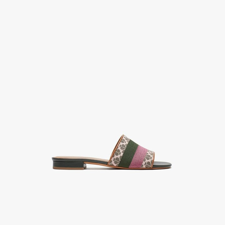 Light Pink Kate Spade Spade Flower Jacquard Boardwalk Slides | 029-COAUZX