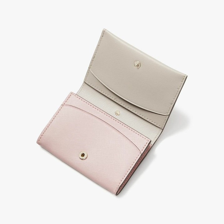 Pink / Beige Kate Spade Spencer Bifold Cardholder Wallets | 569-ENFQSV