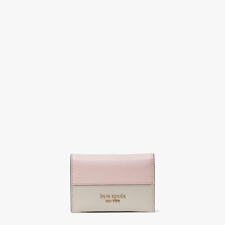 Pink / Beige Kate Spade Spencer Bifold Cardholder Wallets | 569-ENFQSV