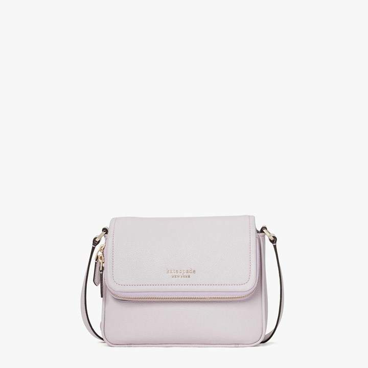 Purple Kate Spade Run Around Large Flap Crossbody Bags | 142-EKMNXF