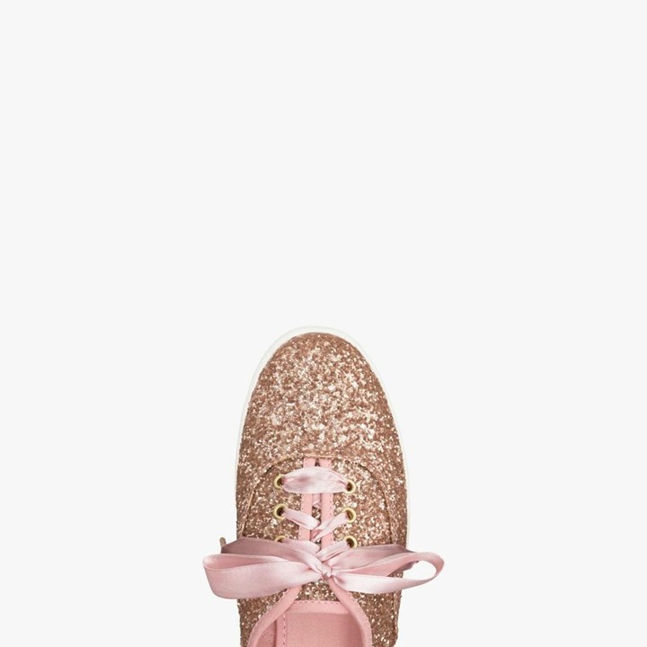 Rose Gold Kate Spade x Keds Glitter Sneakers | 501-GLIFXQ