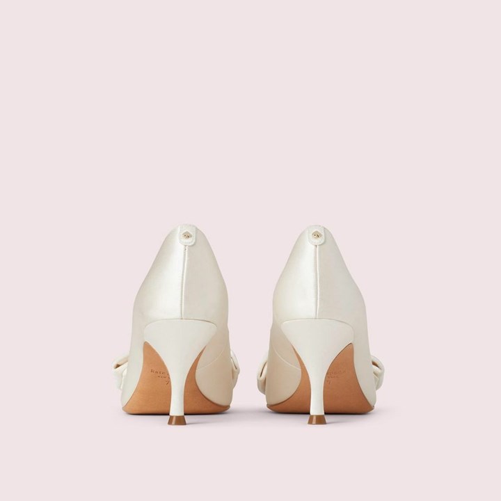 White Kate Spade Crawford Peep-Toe Pumps | 485-INZKPA