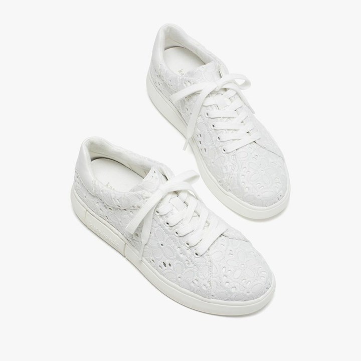 White Kate Spade Lift Sneakers | 543-GYHMEJ