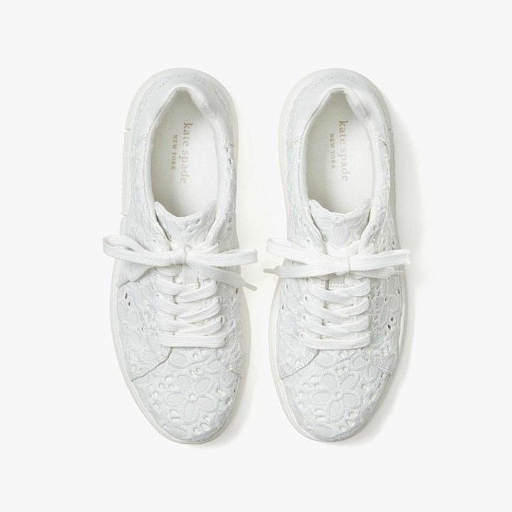 White Kate Spade Lift Sneakers | 543-GYHMEJ