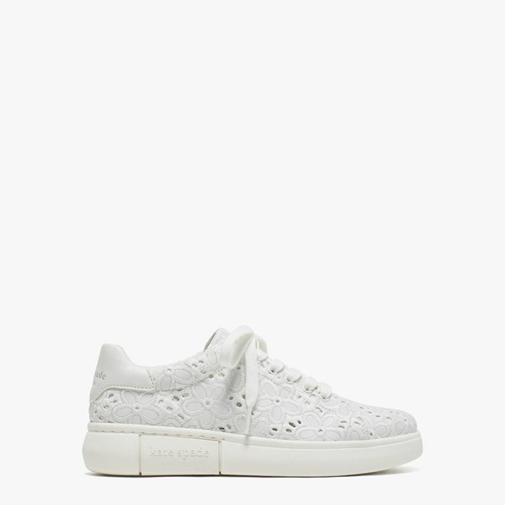 White Kate Spade Lift Sneakers | 543-GYHMEJ