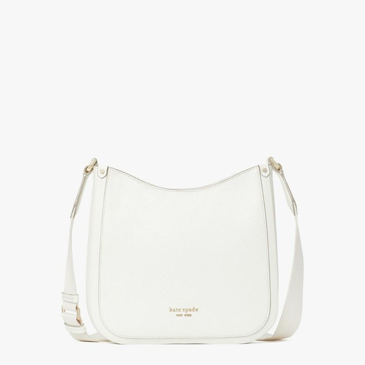 White Kate Spade Roulette Medium Messenger Bags | 459-VFXWEM