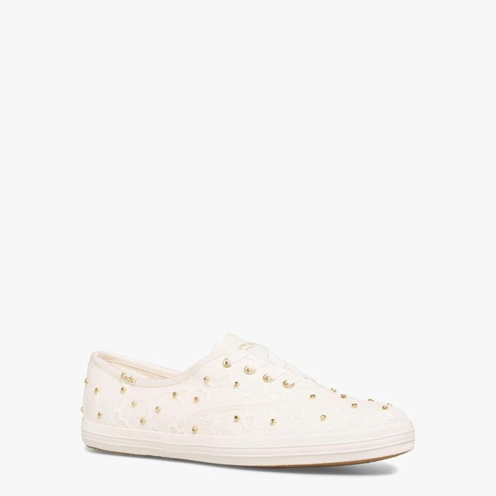 White Kate Spade x Keds Champion Bridal Lace Sneakers | 679-OQZVHG