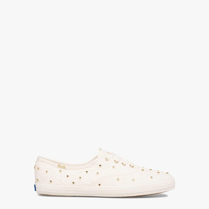 White Kate Spade x Keds Champion Bridal Lace Sneakers | 679-OQZVHG