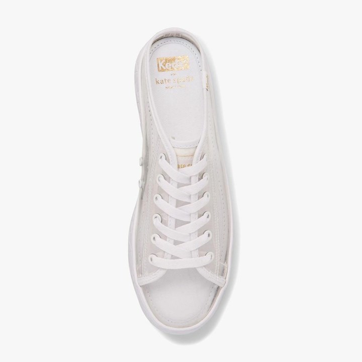 White Kate Spade x Keds Kickstart Mule Transparent Sneakers | 652-VBACFP