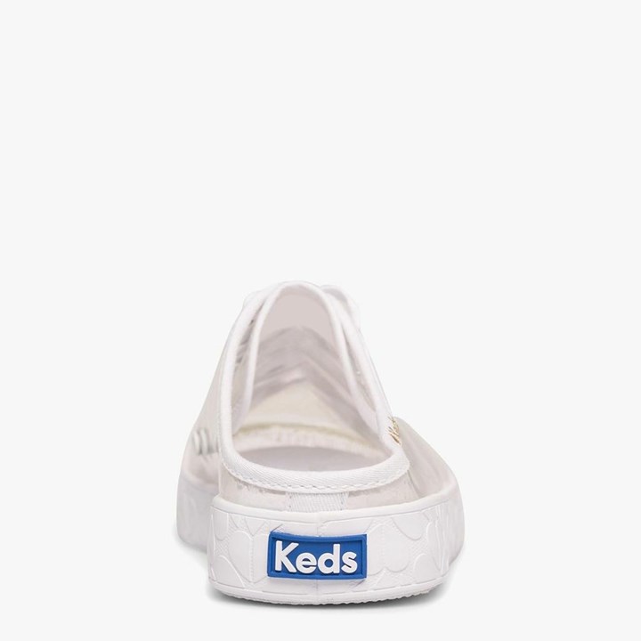 White Kate Spade x Keds Kickstart Mule Transparent Sneakers | 652-VBACFP