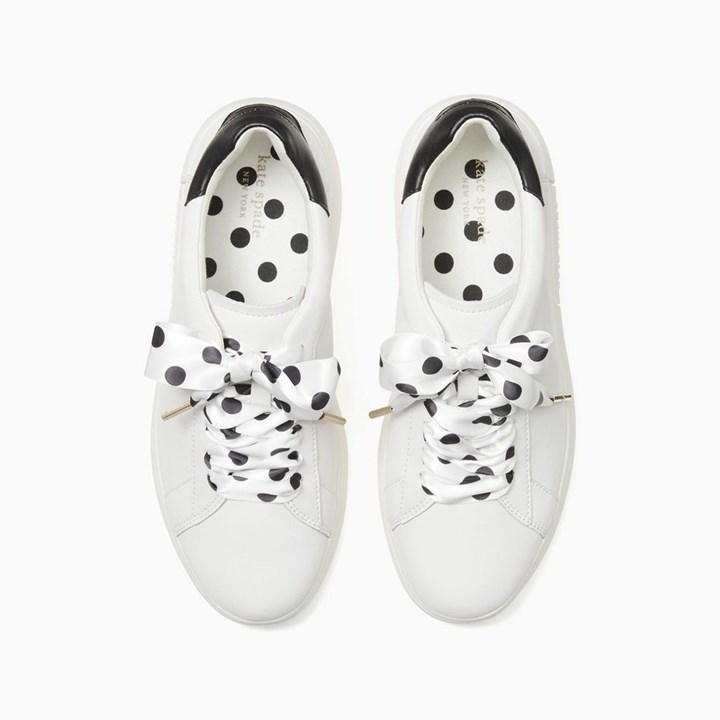 White / Black Kate Spade Lift Sneakers | 604-WETNPL