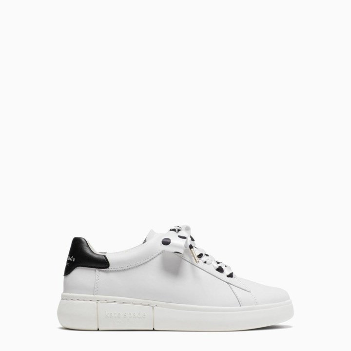 White / Black Kate Spade Lift Sneakers | 604-WETNPL