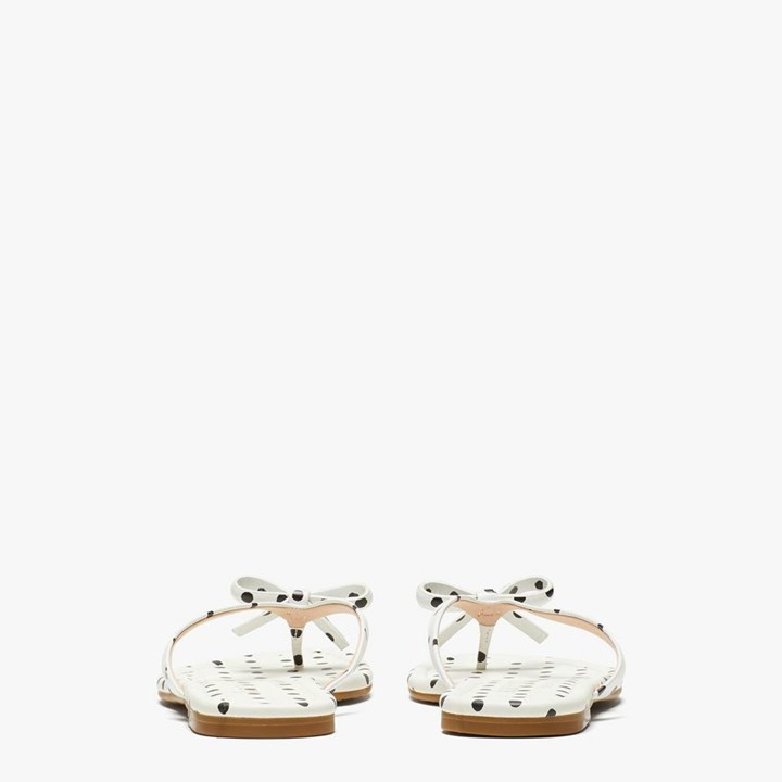 White / Black Kate Spade Petit Flip Flops | 248-VNTSXU