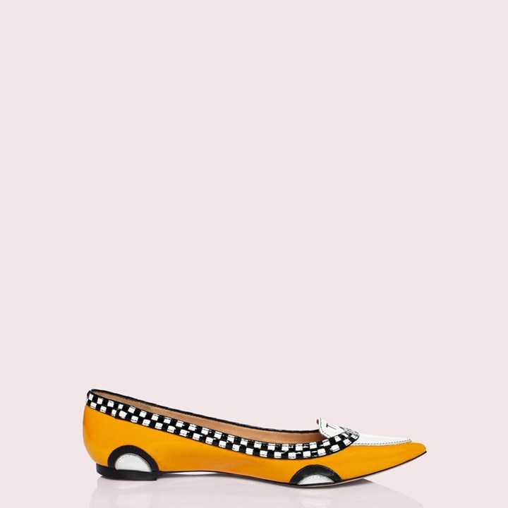 Yellow Kate Spade Go Taxi Ballerina | 210-EFUCPS