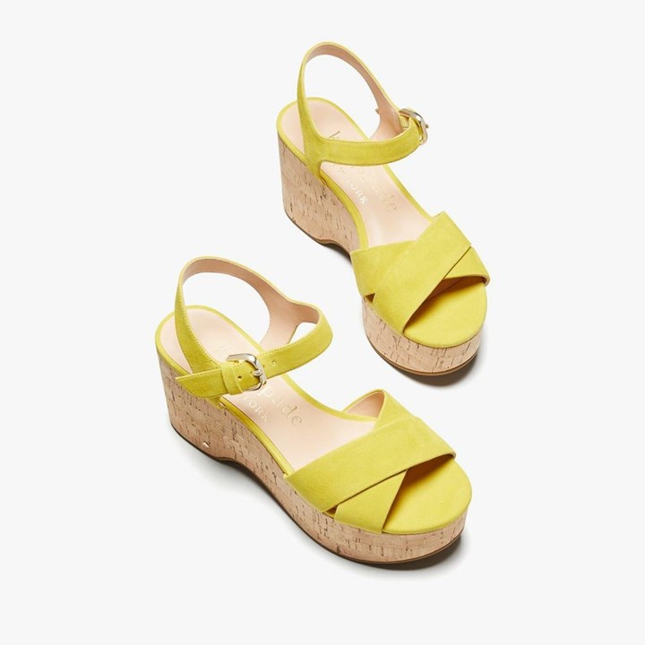 Yellow Kate Spade Jasper Platform Wedge Sandals | 217-MIAWES