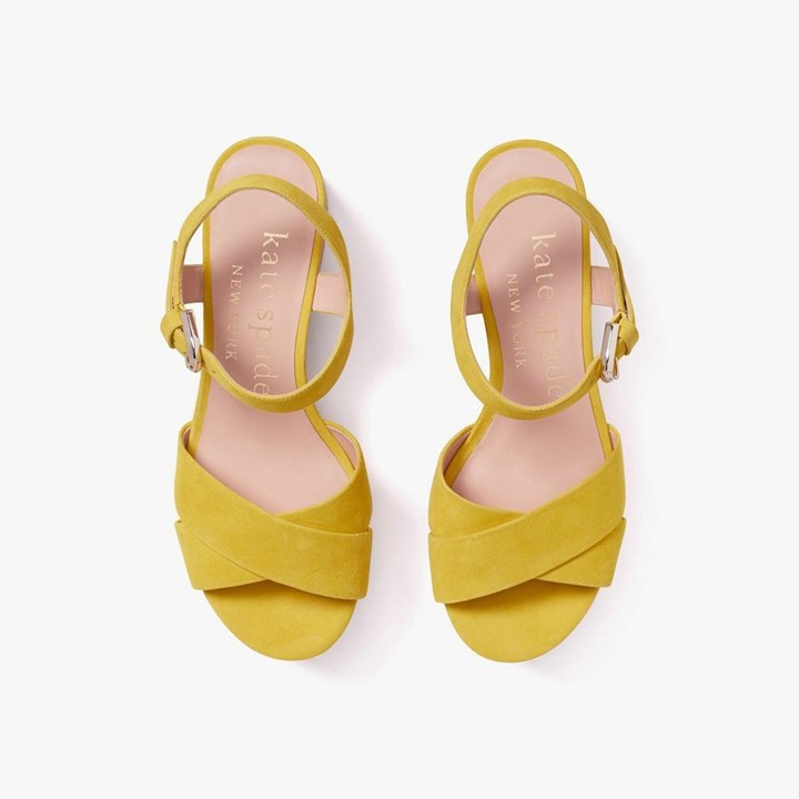 Yellow Kate Spade Jasper Platform Wedge Sandals | 217-MIAWES