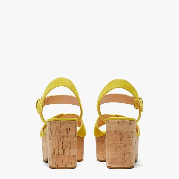 Yellow Kate Spade Jasper Platform Wedge Sandals | 217-MIAWES