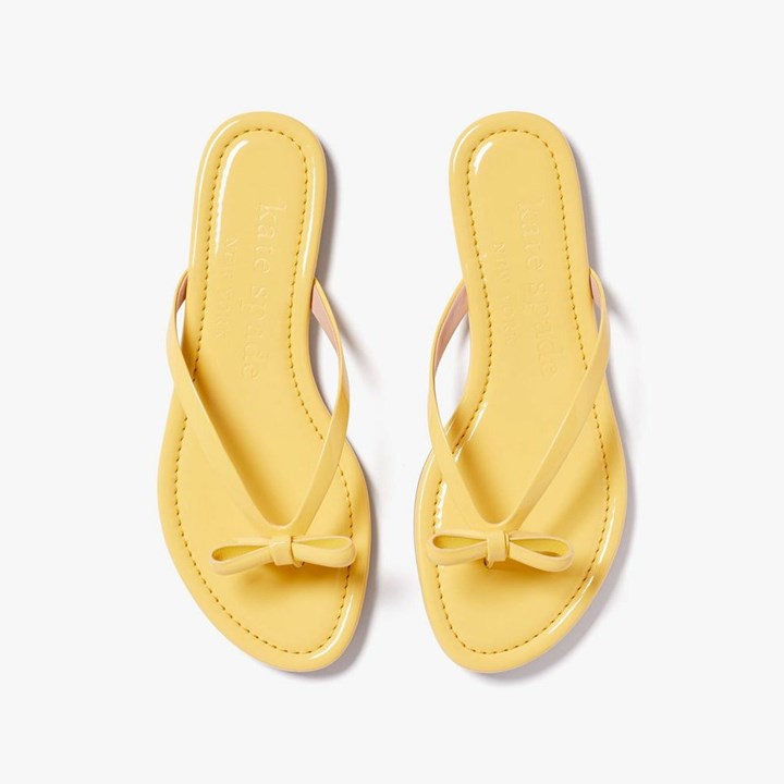 Yellow Kate Spade Petit Flip Flops | 218-BPAENX