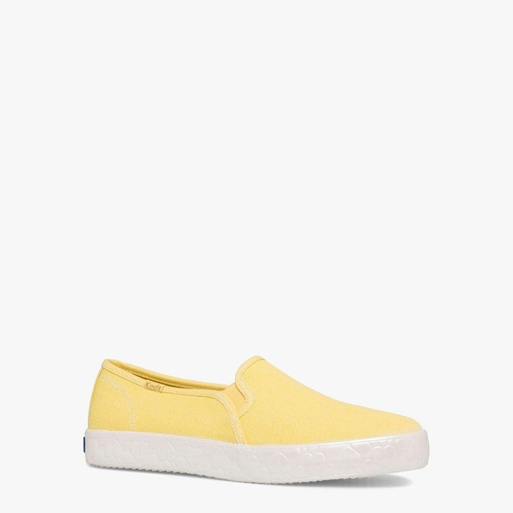 Yellow Kate Spade x Keds Double Decker Logo Foxing Canvas Sneakers | 415-YWEDAB