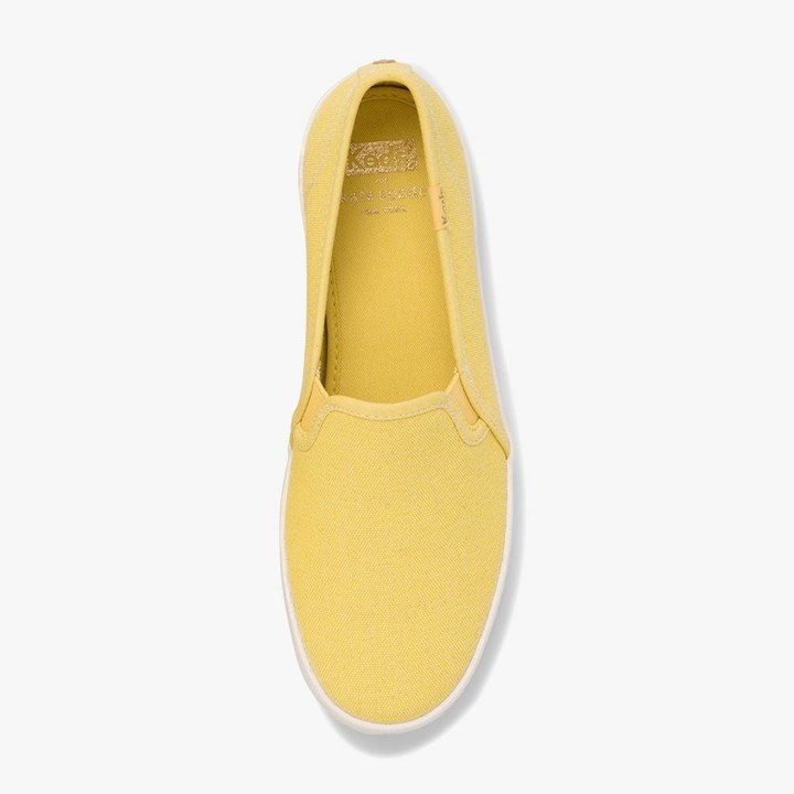 Yellow Kate Spade x Keds Double Decker Logo Foxing Canvas Sneakers | 415-YWEDAB