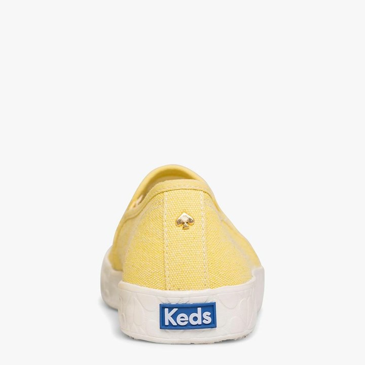 Yellow Kate Spade x Keds Double Decker Logo Foxing Canvas Sneakers | 415-YWEDAB