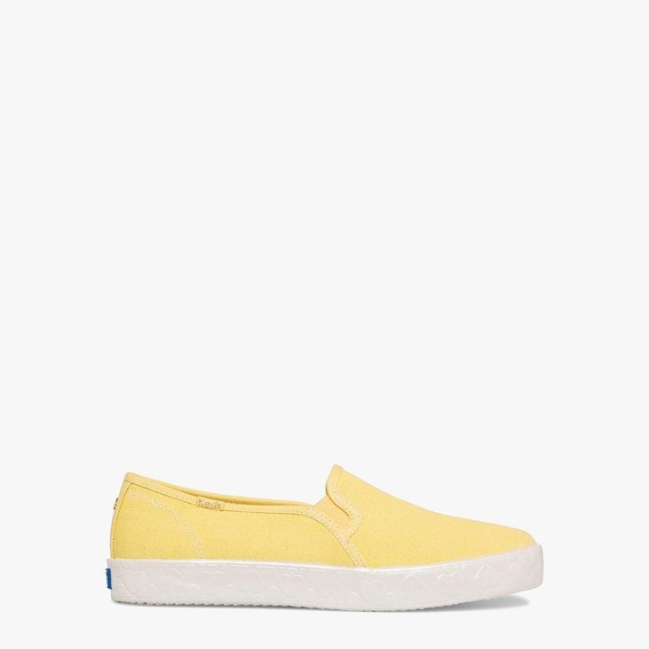 Yellow Kate Spade x Keds Double Decker Logo Foxing Canvas Sneakers | 415-YWEDAB